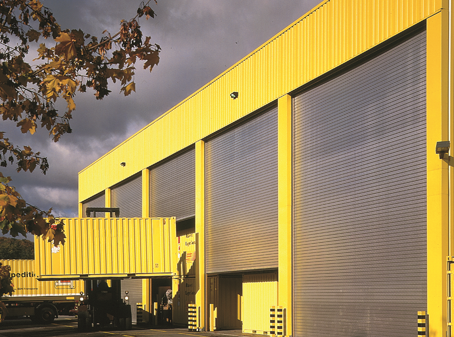 large-container-factory-yellowhigh speed doors Installalation Services and Maintainenance by Sprint Door Systems Roller Shutter Specialists UK