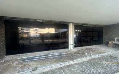 Huntingdon, England, durable and stylish domestic garage door solution.